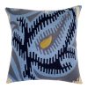 Judy Ross Judy Ross Paisley 18" Embroidered Pillow-Cornflower/Navy/Slate/Oyster/Curry Clearance