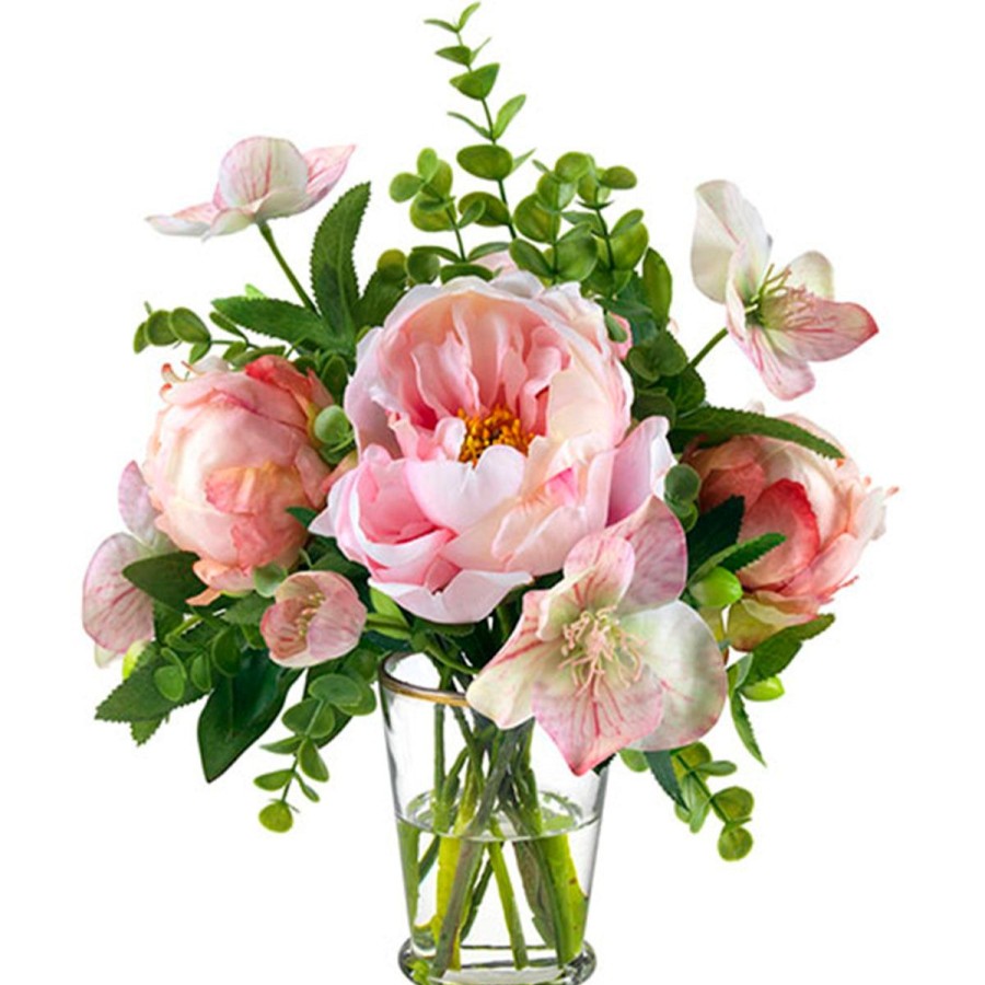 Diane James Diane James Pink Peony & Hellebore Bouquet In Vase Clearance