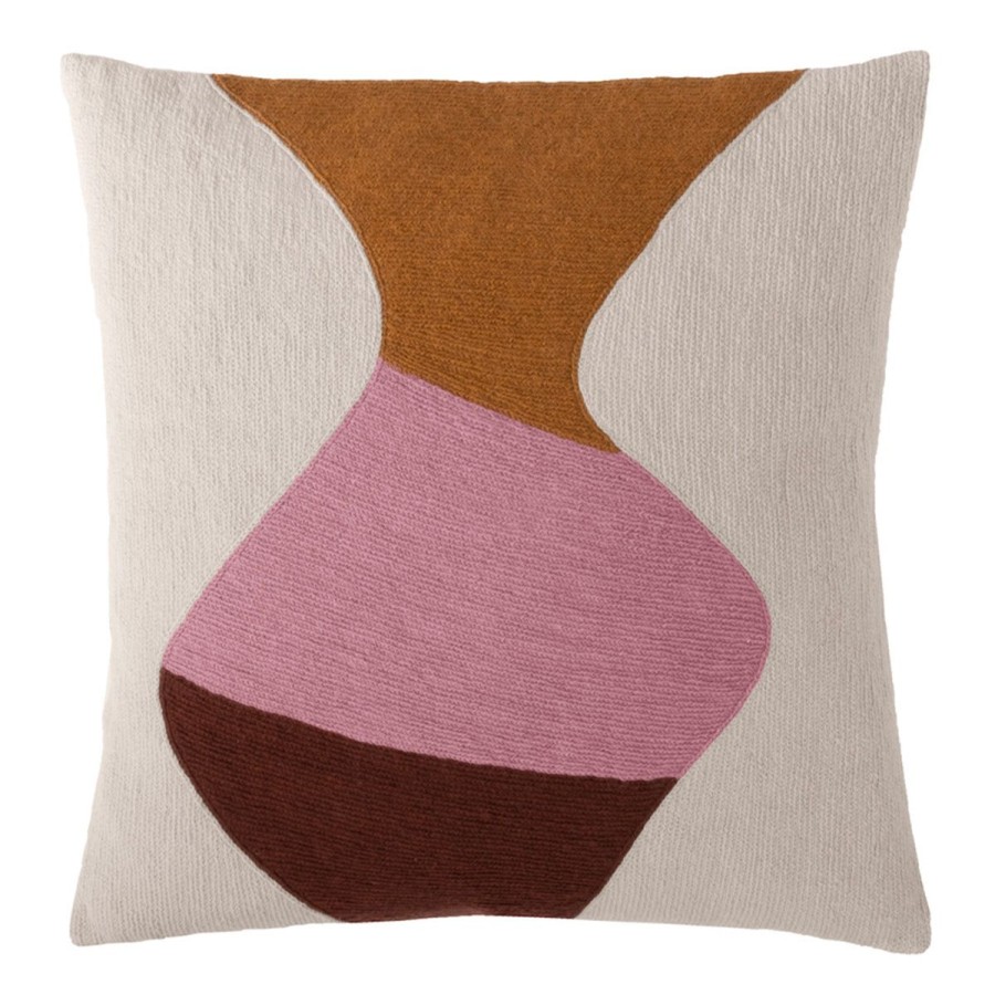 Judy Ross Judy Ross Totem 18" Embroidered Pillow-Oyster/Amber/Dusty Pink/ Sierra Best