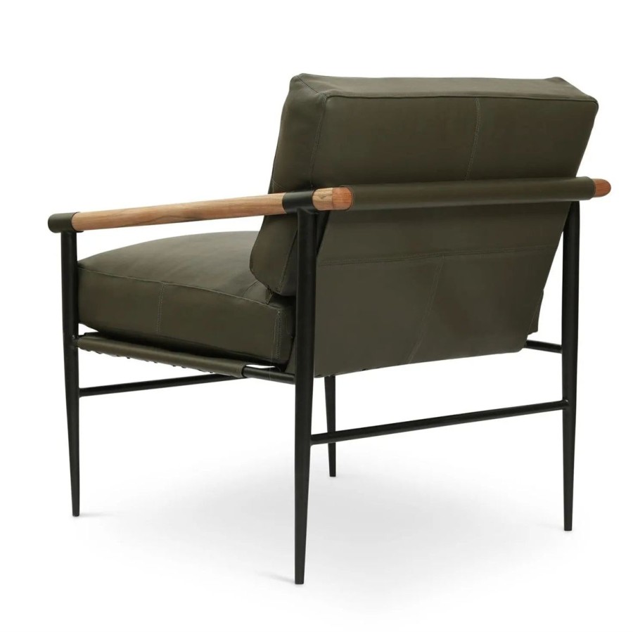 K&K Interiors K&K Gray Leather & Black Metal Sloped Back Chair Hot