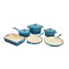 Gracious Home Kitchen 9 Pc Enameled Cast Iron Cookware Set Wholesale