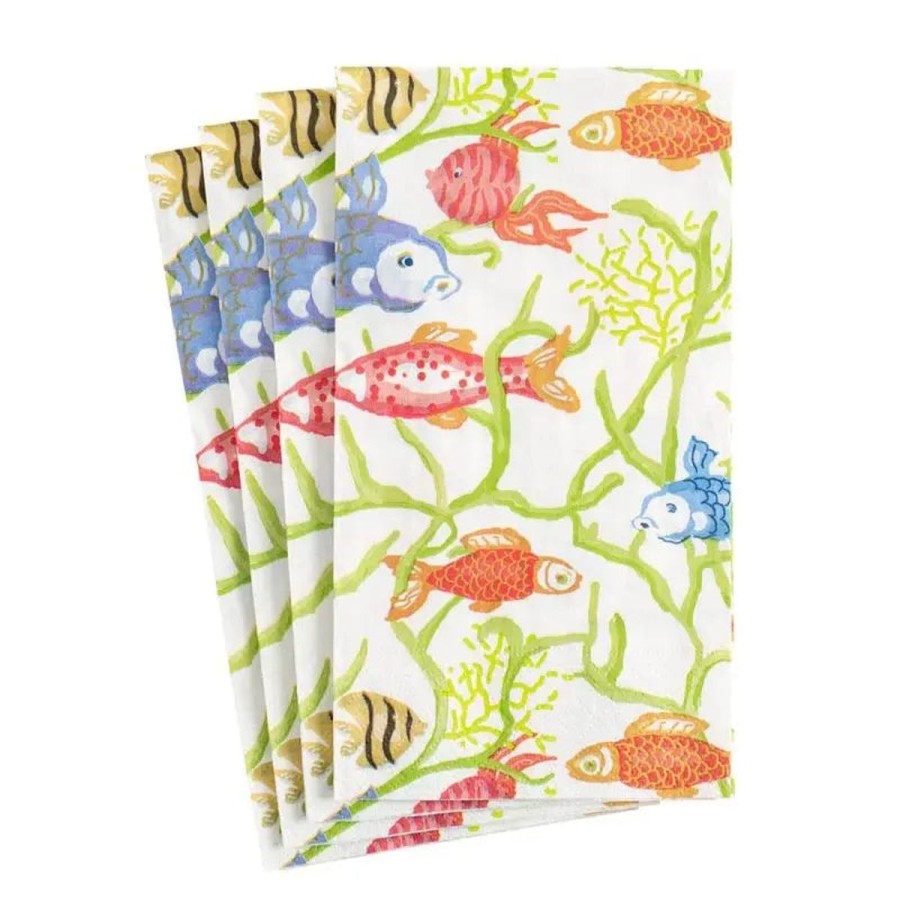 Caspari Caspari Tropical Reef Paper Guest Towel Hot