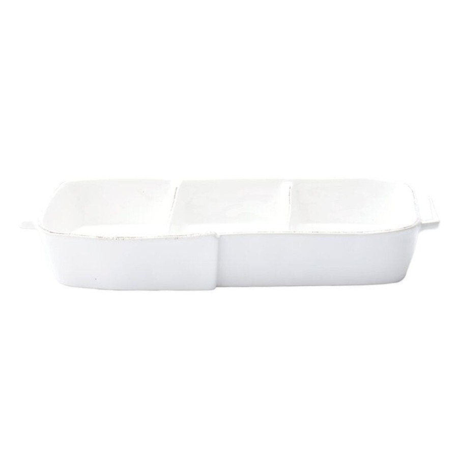 Vietri Vietri Lastra Melamine White 3-Section Serving Bowl Wholesale