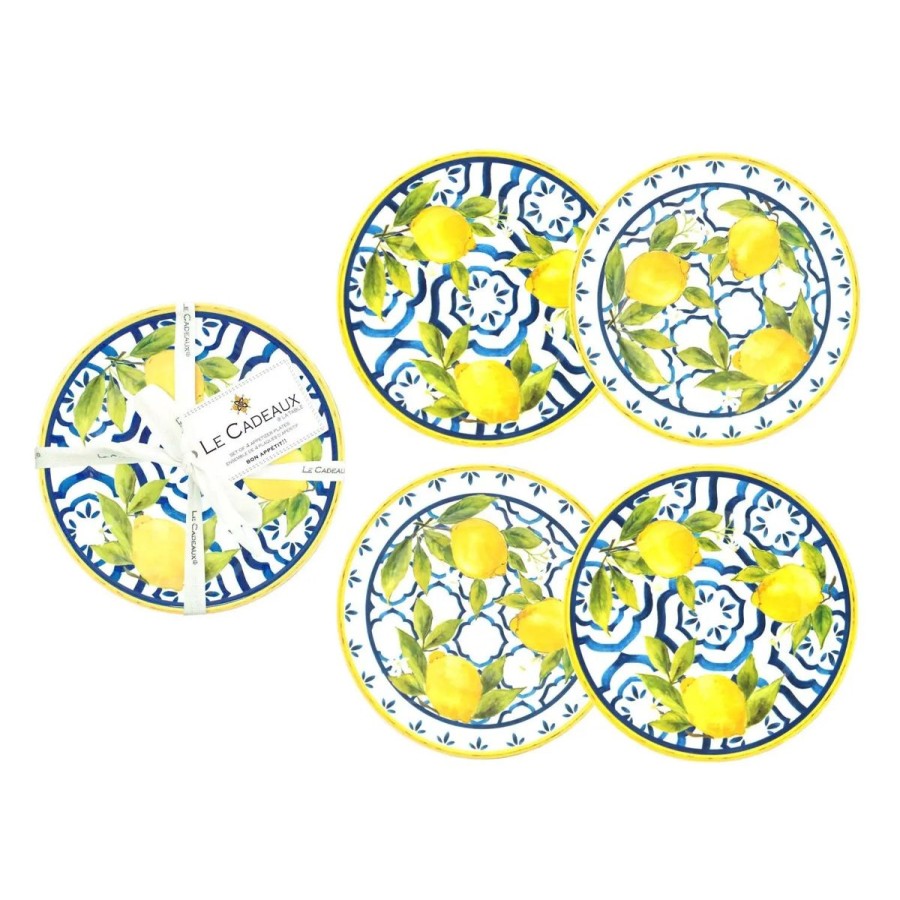 Le Cadeaux Le Cadeaux Palermo Appetizer Plates-Set Of 4 New