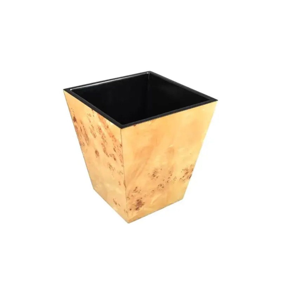 Pacific Connections Pacific Connections Mappa Burl Waste Basket Wholesale