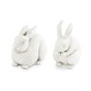 K&K Interiors K&K White Resin Rabbits (Set Of 2) Clearance