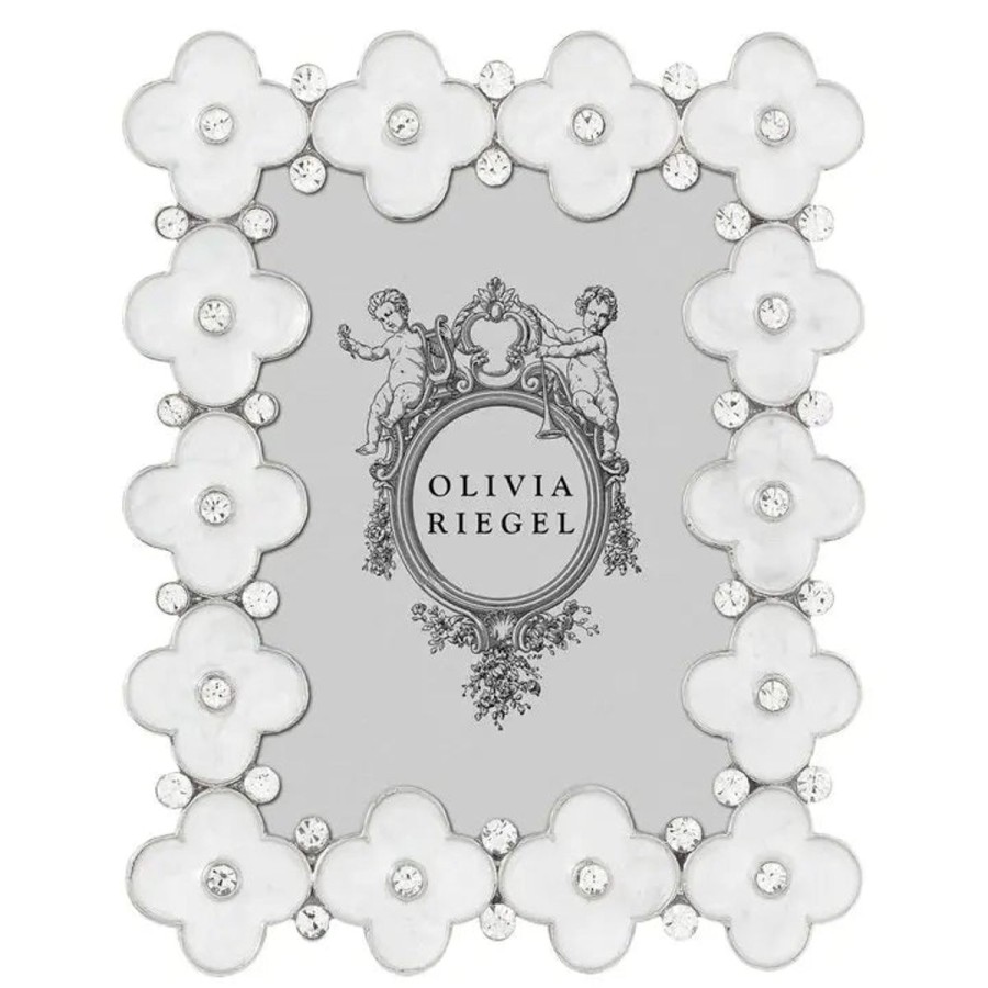 Olivia Riegel Olivia Riegel White Enamel Clover Frame New