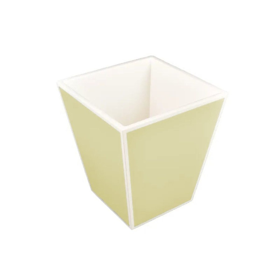 Pacific Connections Pacific Connections Taupe & White Waste Basket Hot