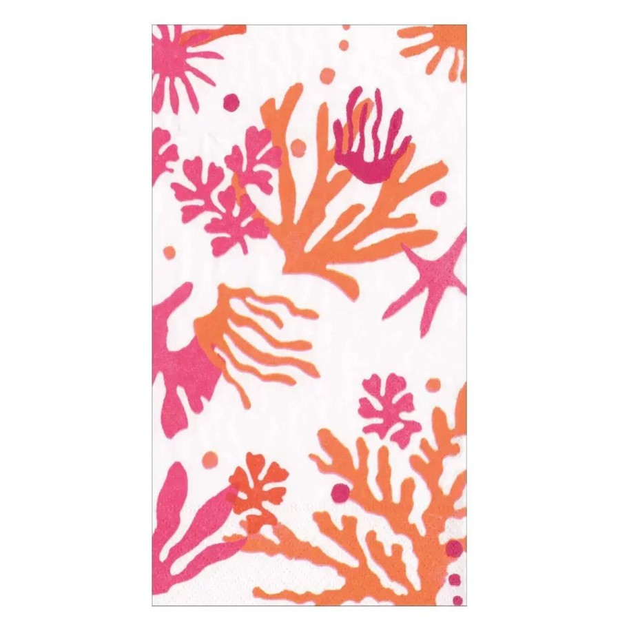 Caspari Caspari Matisse Coral Guest Towel New