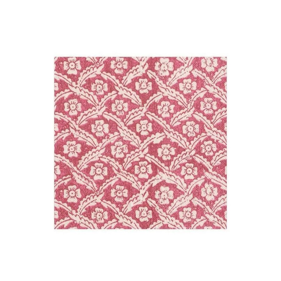 Caspari Caspari Domino Floral Cross Brace Cocktail Napkin Wholesale