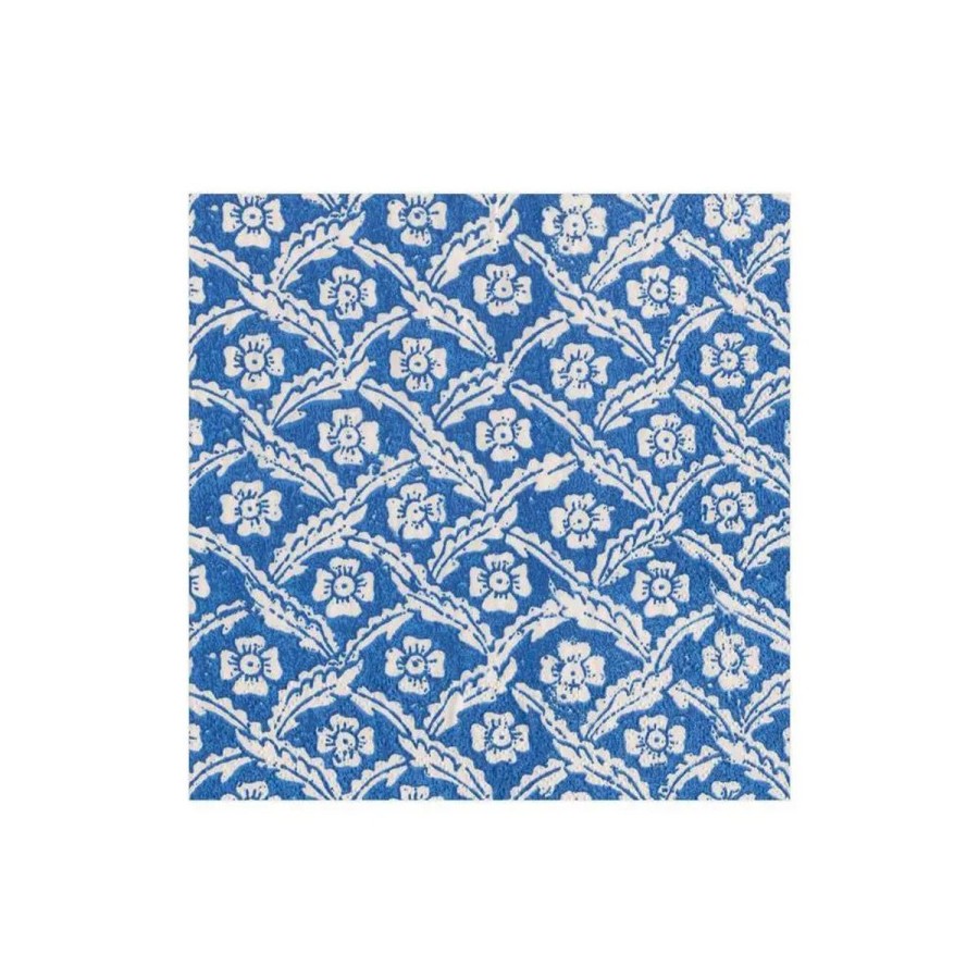 Caspari Caspari Domino Floral Cross Brace Cocktail Napkin Wholesale