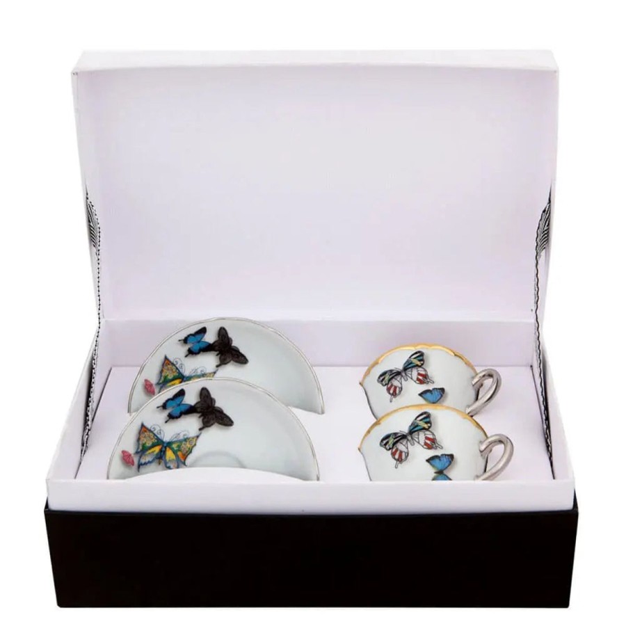 Christian LaCroix Vista Alegre Christian Lacroix Butterfly Parade Espresso Cup & Saucer-Set Of 2 Clearance