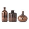 K&K Interiors K&K Set Of 3 Antique Bronze Glass Bottle Vases Hot