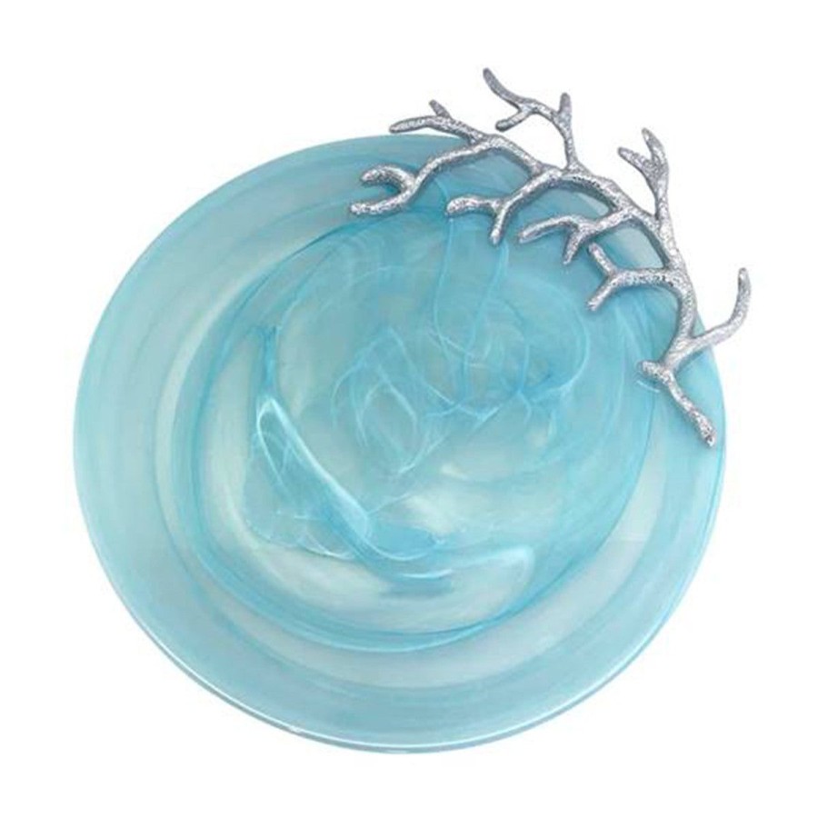 Mariposa Mariposa Alabaster Aqua Coral Platter (New Price) Hot