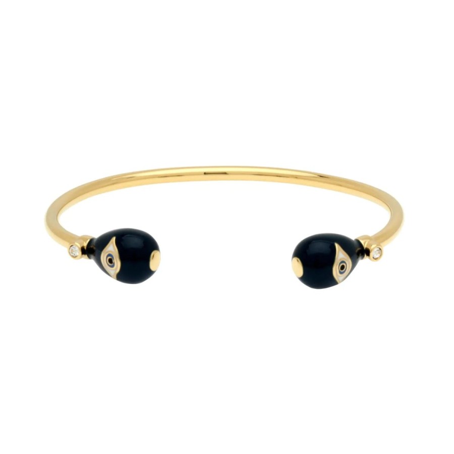 Halcyon Days Evil Eye Midnight Blue & Gold Torque Bangle Hot