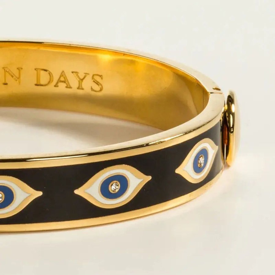 Halcyon Days Halcyon Days Evil Eye Midnight Blue & Gold Hinged Bangle Best