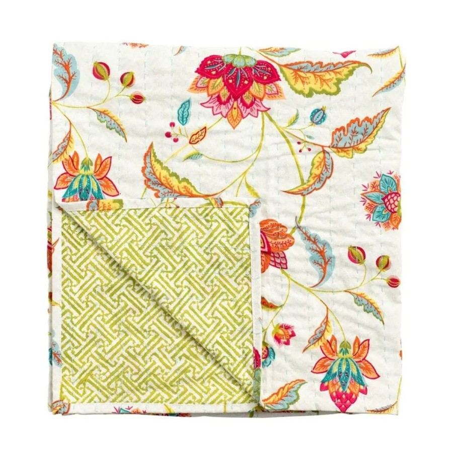 Caspari Caspari Reversible Passage To India & Green Table Cover Online