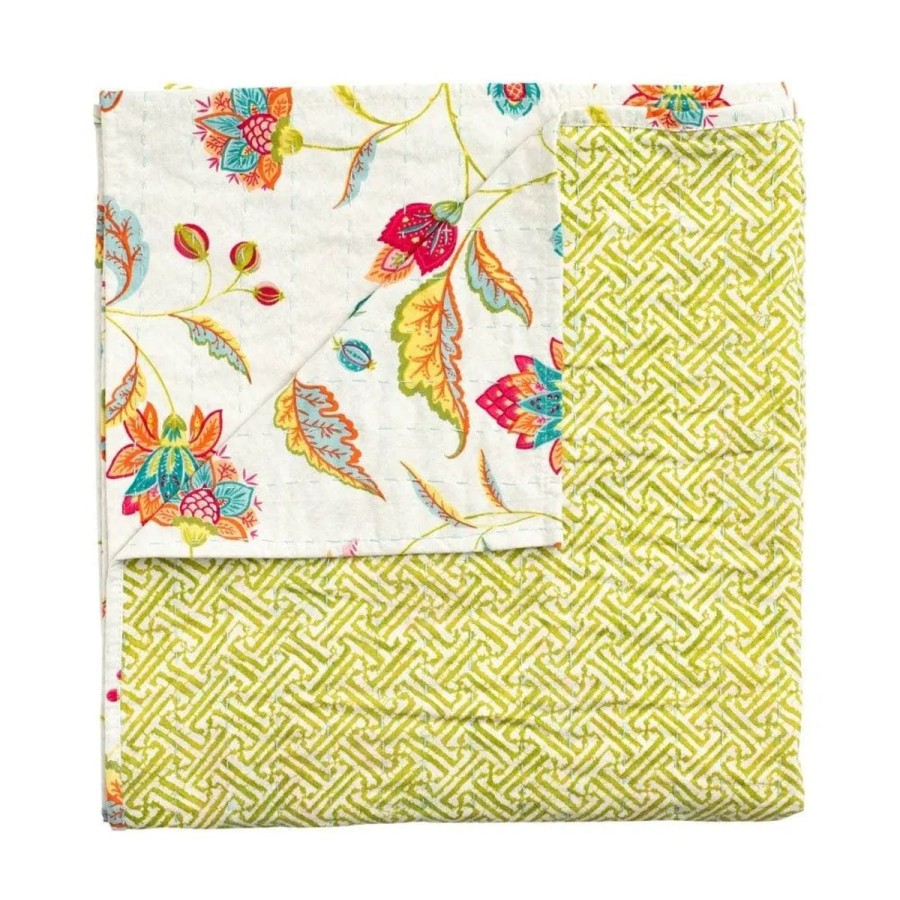 Caspari Caspari Reversible Passage To India & Green Table Cover Online