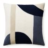 Judy Ross Judy Ross Luna 18" Embroidered Pillow-Cream/Navy/Slate/Oyster Hot