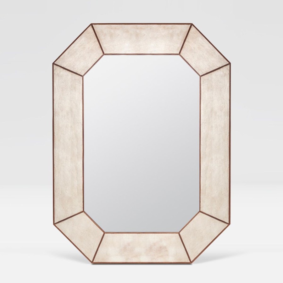 Made Goods Made Goods Elliott Mirror With Warm Silver Faux Linen Finish Wholesale