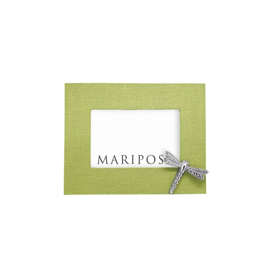 Mariposa Mariposa Spring Green Linen With Dragonfly Icon 4X6 Frame Best