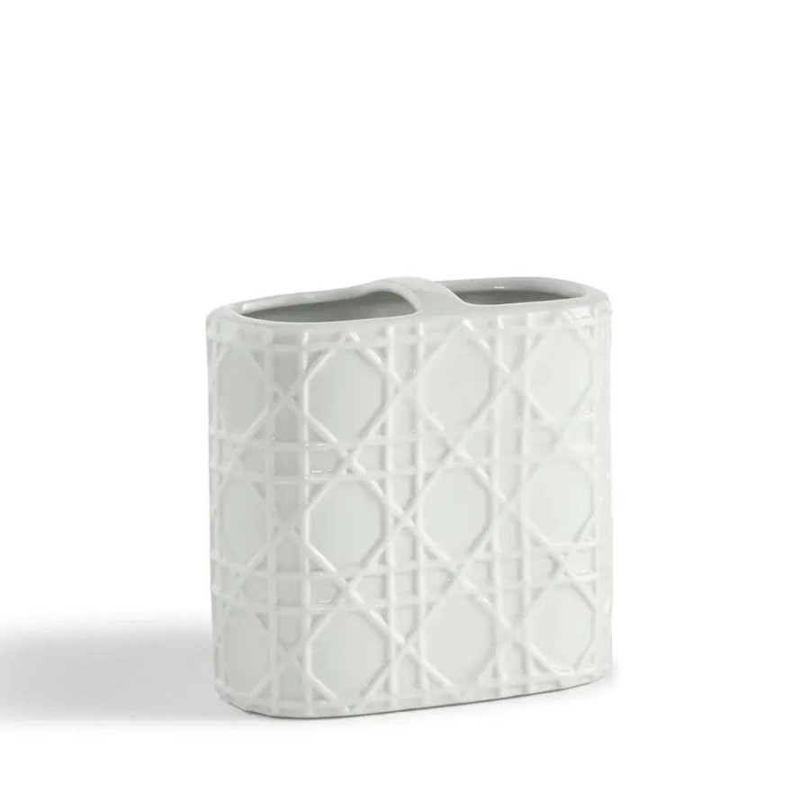 Kassatex Kassatex Rattan Porcelain Toothbrush Holder Best