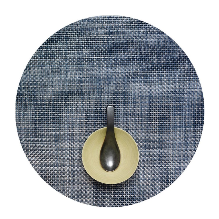 Chilewich Chilewich Basketweave 15" Round Placemat-Denim Clearance