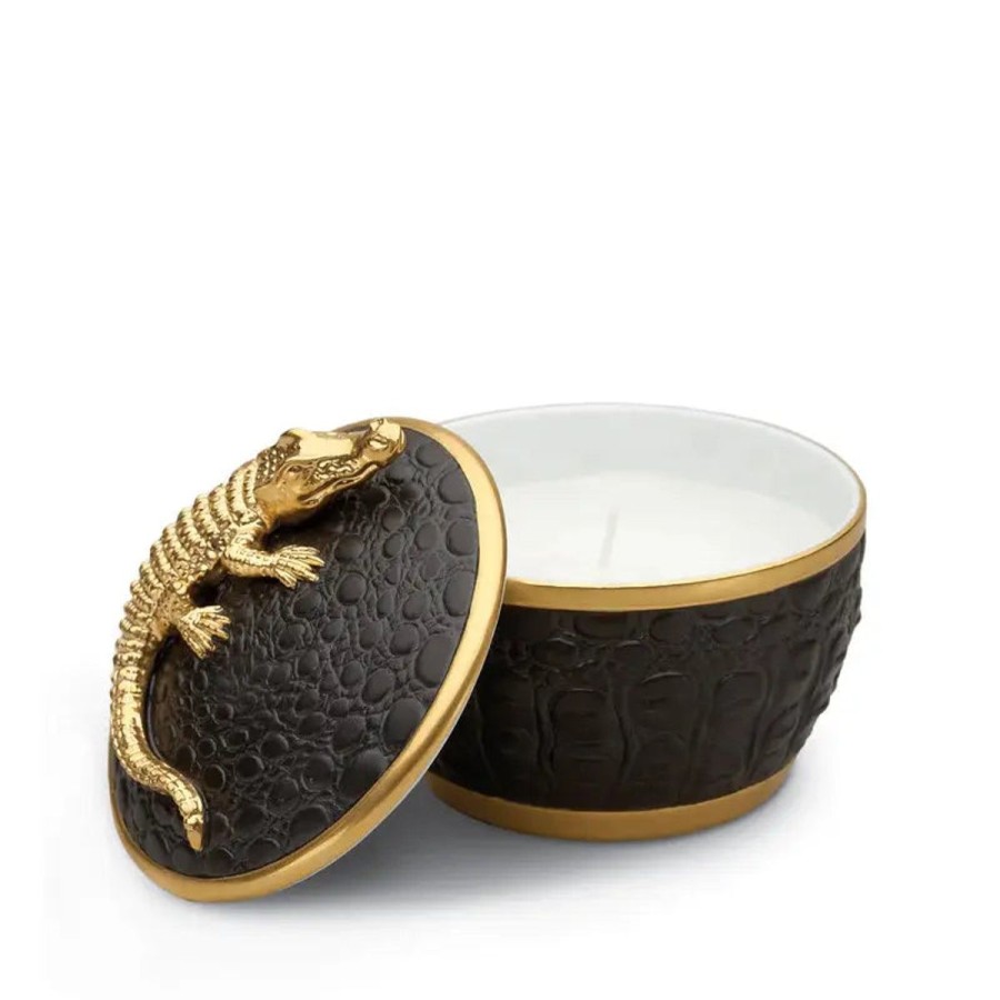 L'Objet D'Art L'Objet Crocodile Gold Luminesence Candle Hot