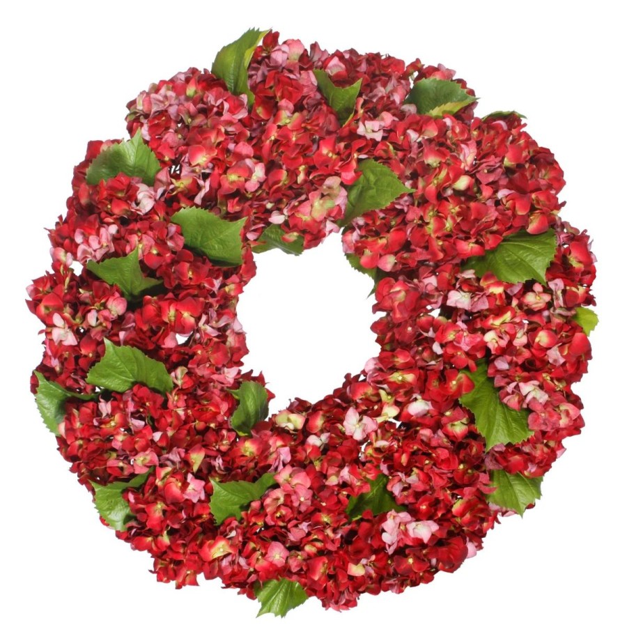 Winward International Winward Hydrangea Wreath 24 Inch (Red) Best