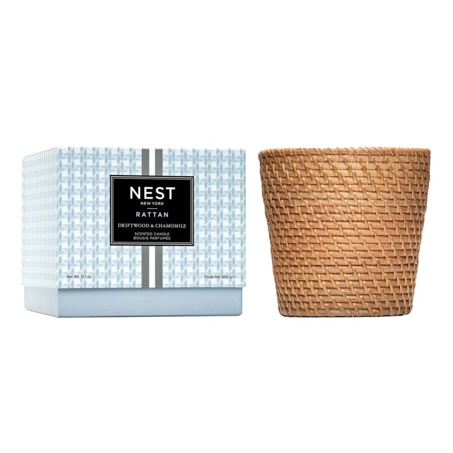 Nest Fragrances Nest Fragrances Driftwood & Chamomile Rattan 3-Wick Candle Clearance