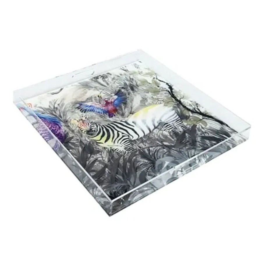 Nicolette Mayer Collection Nicolette Mayer Arcadia Zebra 18X18 Acrylic Tray Hot