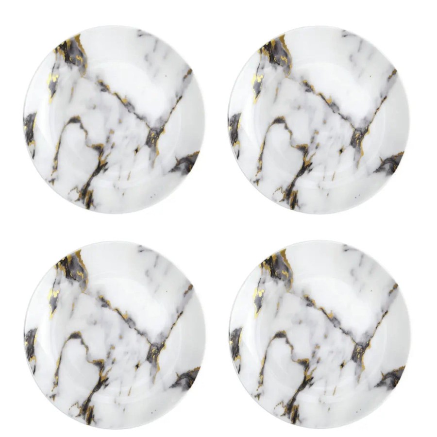 Prouna Prouna Marble Venice Fog 6.5" Canape Plate-Set Of 4 Best