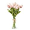 K&K Interiors K&K 13.5" Pink/Rose Real Touch Mini Tulip Bundle (12 Stems) Best