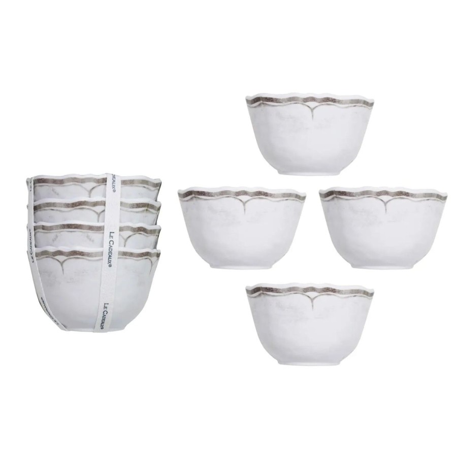 Le Cadeaux Le Cadeaux Rustica Antique White Dessert Bowls-Set Of 4 Online