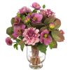 Diane James Diane James Purple Hellebores & Dahlia In Glass Vase New