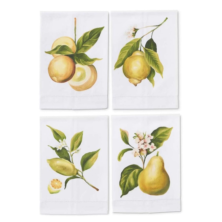 Gracious Home K&K Interiors Assorted Botanical Fruit Handpainted Cotton Guest Towel Hot