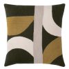 Judy Ross Judy Ross Eclipse 18" Embroidered Pillow-Olive Drab/Cream/Curry/Oyster New