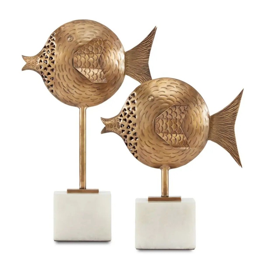 Currey & Company Currey & Company Cici Brass Fish-Set Of 2 Clearance