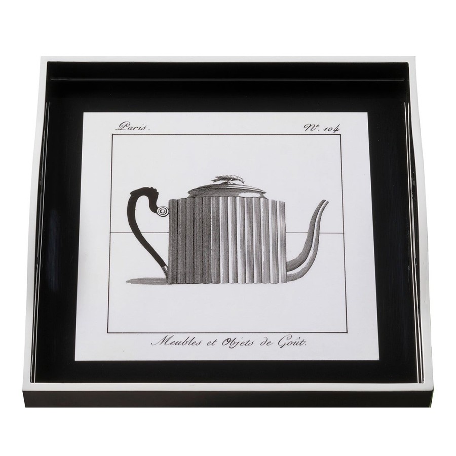 Whitelaw & Newton Whitelaw & Newton Teapot On Black Small Black Tray Clearance