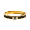 Halcyon Days Halcyon Days Evil Eye Sparkle Button Blue & Gold Hinged Bangle Clearance