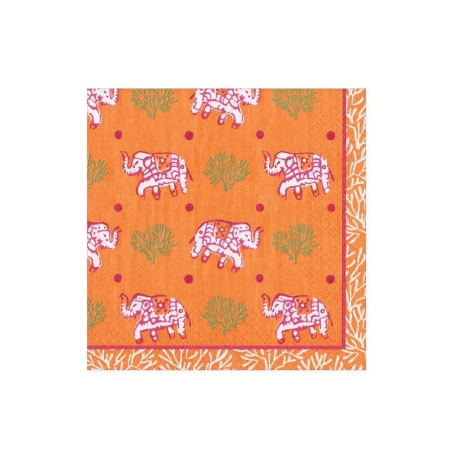 Caspari Caspari Batik Elephants Cocktail Napkins Hot