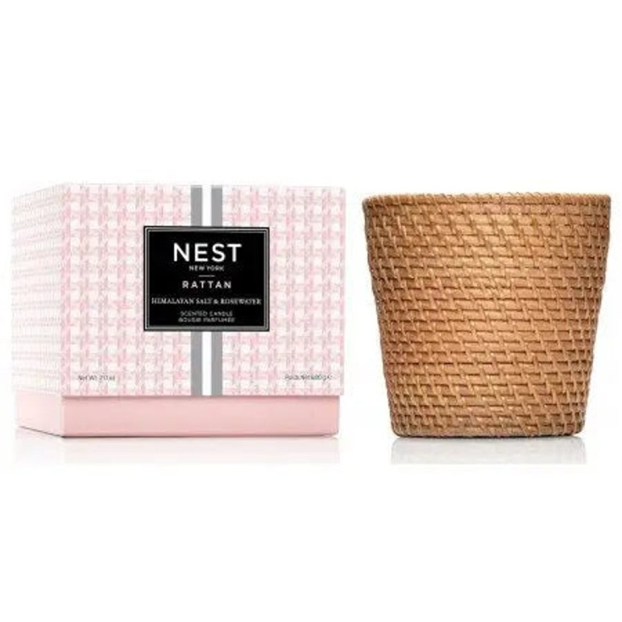 Nest Fragrances Nest Fragrances Himilayan Salt & Rosewater Rattan 3-Wick Candle Clearance