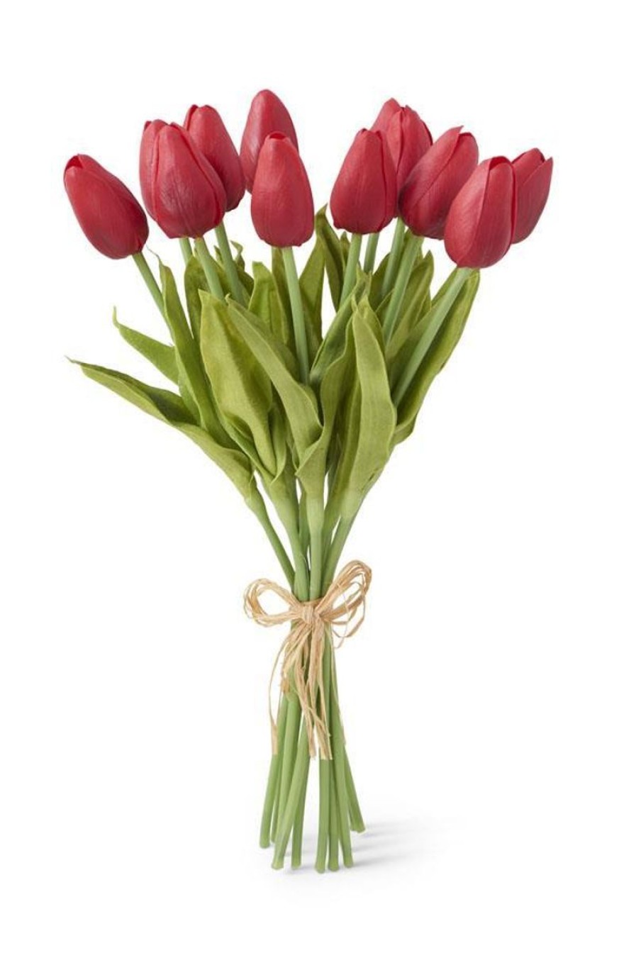 K&K Interiors K&K 13.5" Red Real Touch Mini Tulip Bundle (12 Stems) Online