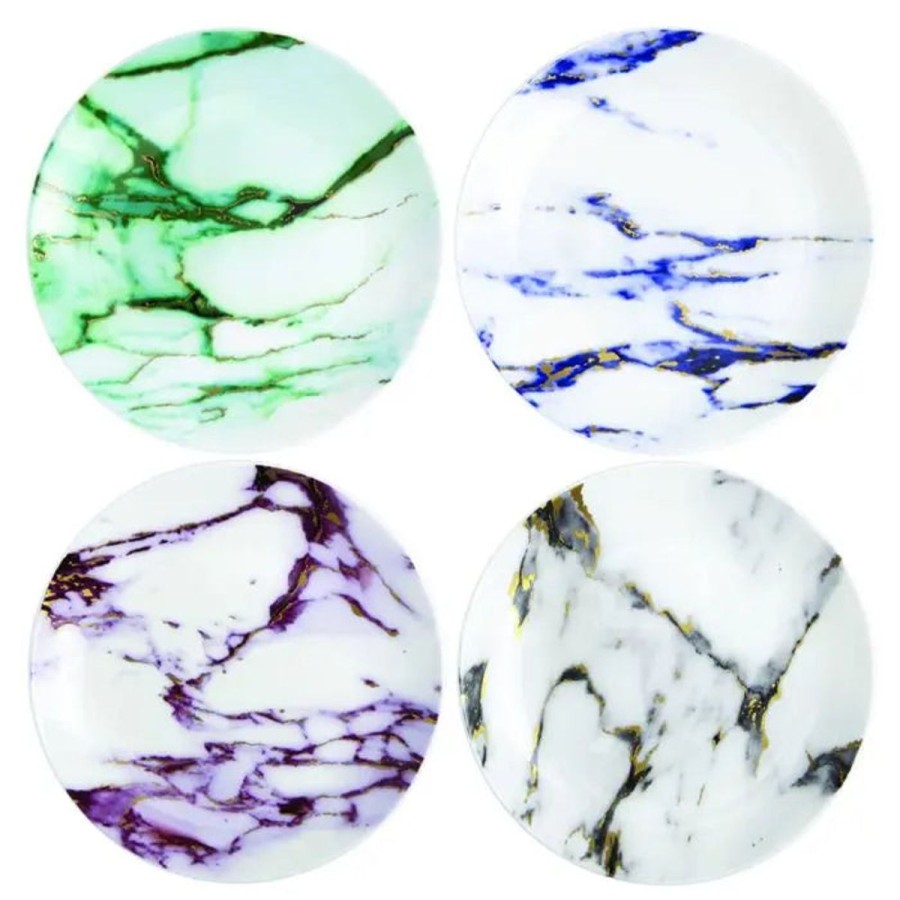 Prouna Prouna Marble 6.5" Canape Plate Assorted-Set Of 4 Hot