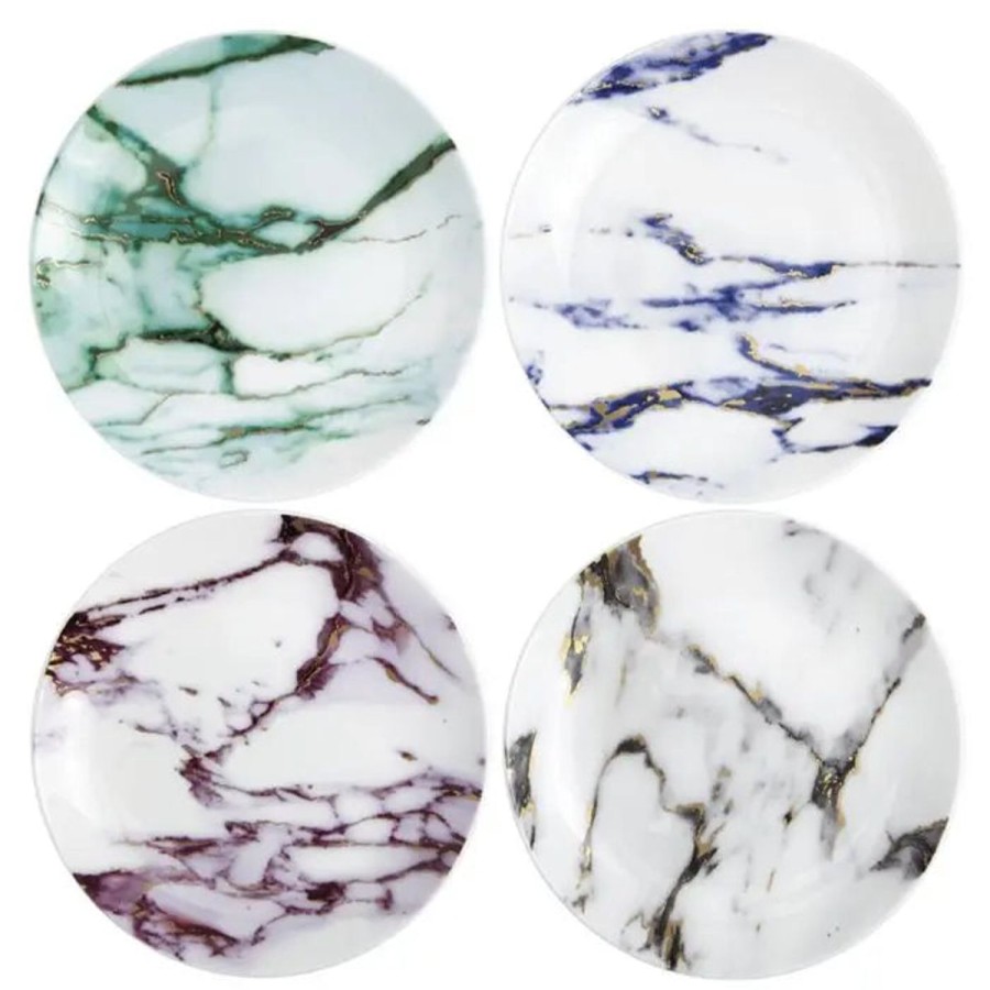 Prouna Prouna Marble 6.5" Canape Plate Assorted-Set Of 4 Hot