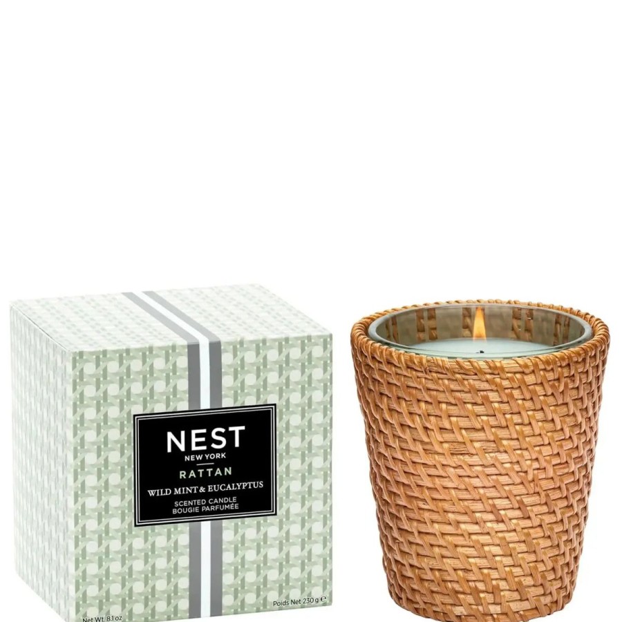 Nest Fragrances Nest Fragrances Wild Mint & Eucalyptus Rattan Classic Candle Hot