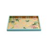 Caspari Caspari Hummingbird Trellis Gold Small Rectangular Tray Wholesale