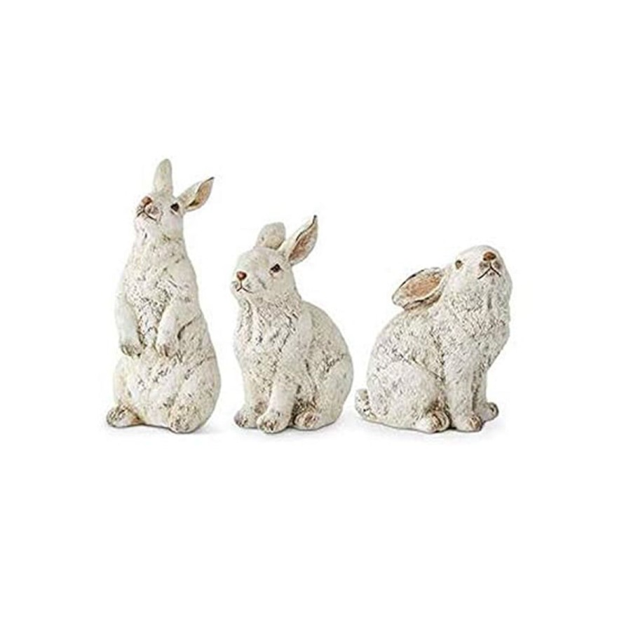 K&K Interiors K&K Assorted Large Gray Resin Bunnies (Set Of 3) Hot