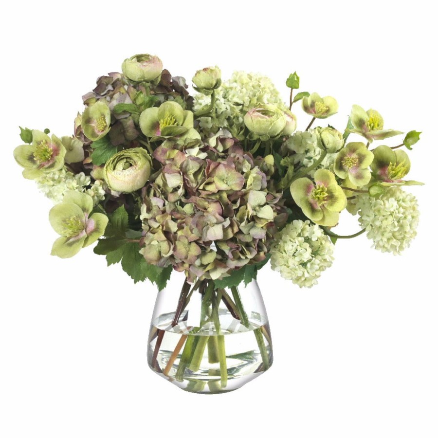 Diane James Diane James Fall Hydrangea & Ranunculus In Tapered Vase New