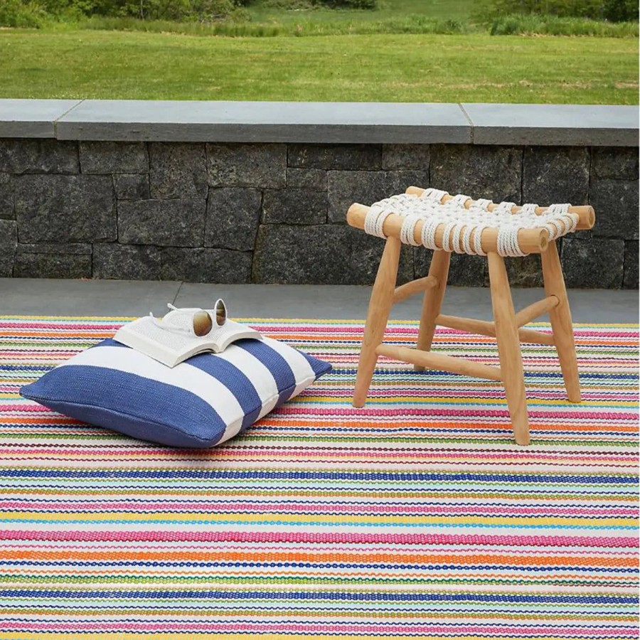 Dash & Albert Dash And Albert Summer Stripe Handwoven Indoor Outdoor Rug New